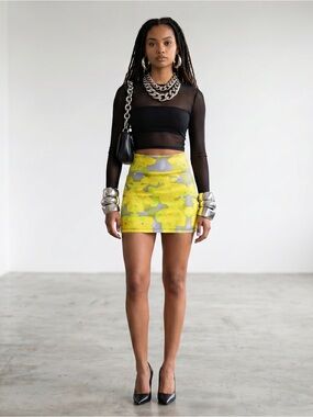 🌻NWT🌻Boulee Ivy Leaf Mini Levi Skirt